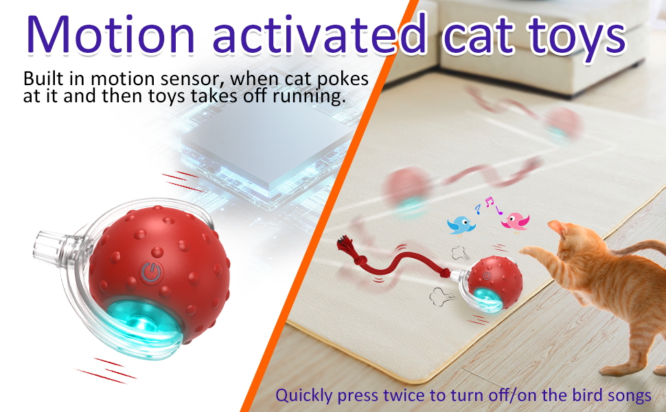 Interactive Rolling Cat Toy with Chirping Sounds